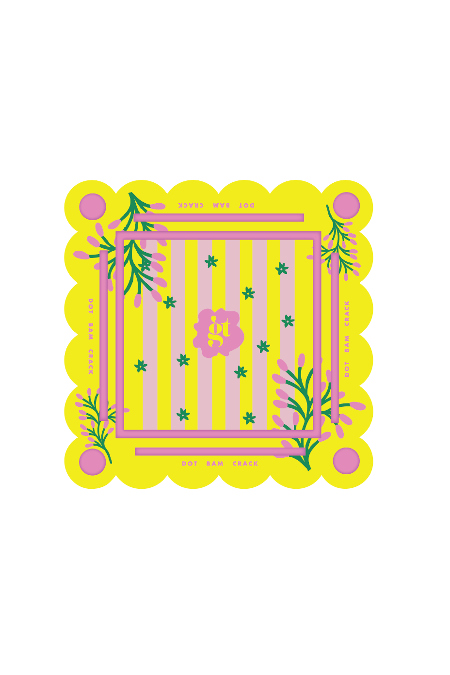 Floating Mahjong Tile Mat in Palm Springs Yellow