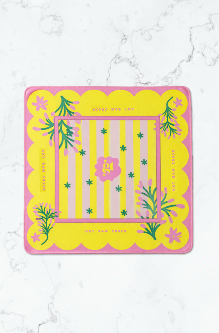 Mahjong Mat in Palm Springs Yellow 33"x33"