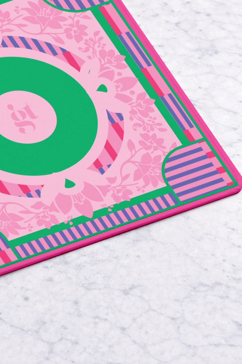 Mahjong Mat in Weekday Stripes 33"x33"