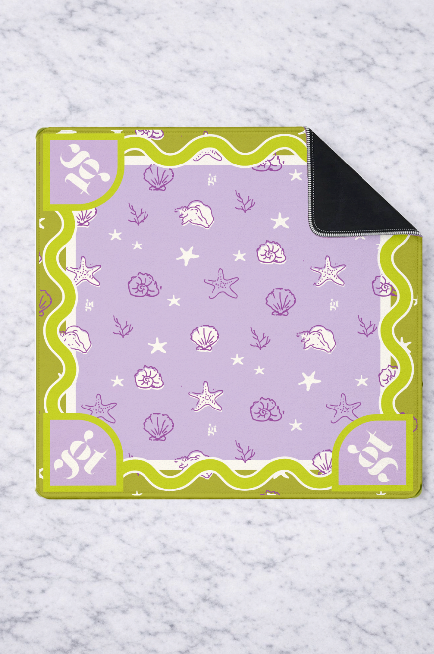 Mahjong Mat in She Sells Seashells 33"x33"