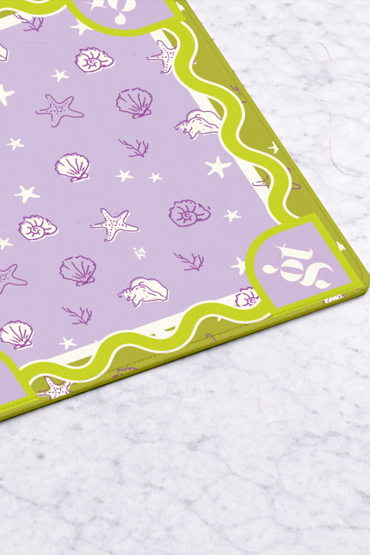 Mahjong Mat in She Sells Seashells 33"x33"