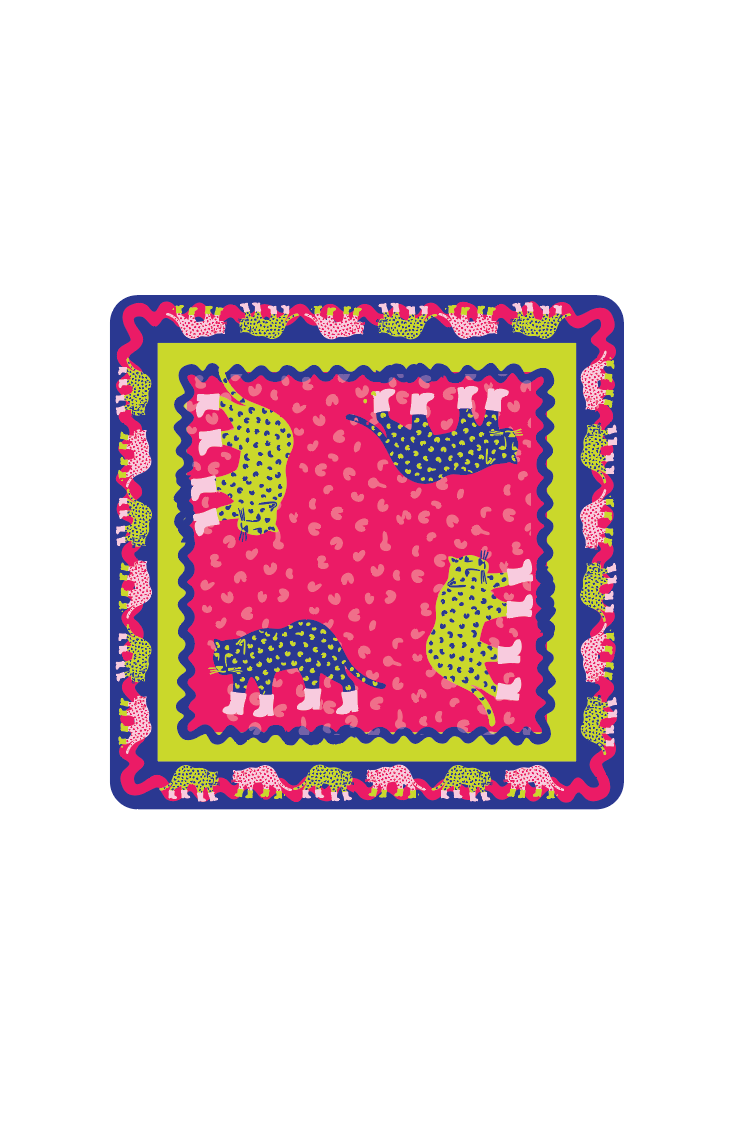 Mahjong Mat in Cheetah Print Boots 33"x33"
