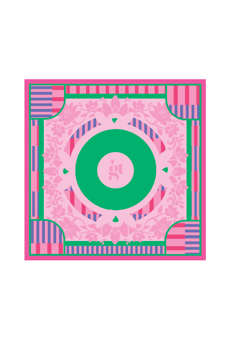 Mahjong Mat in Weekday Stripes 33"x33"