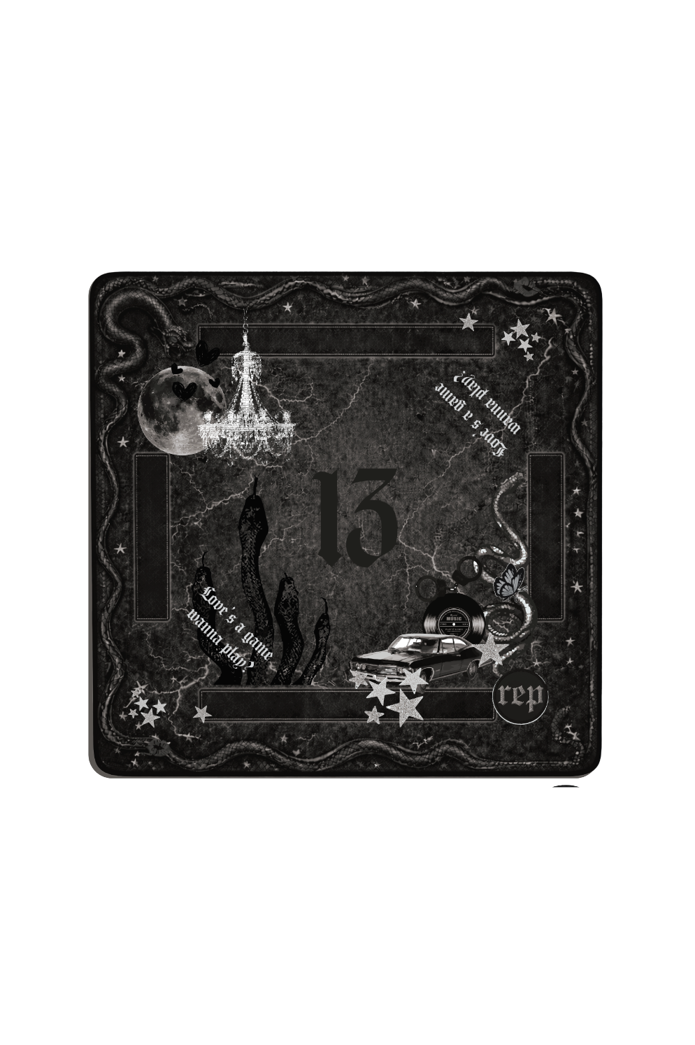 Mahjong Mat in Delicate Collage 33"x33"