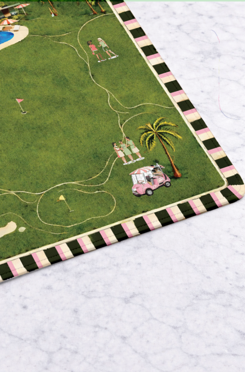 On the green golf mahjong mat 33"x33"