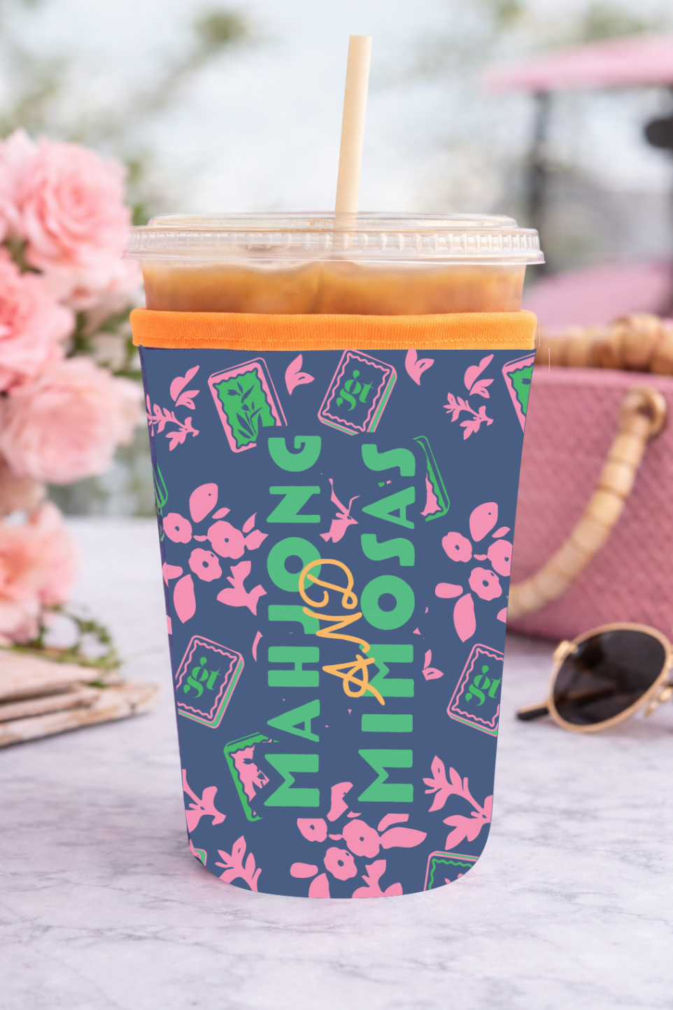 Iced Coffee Sleeve - Mahjong and Mimosas
