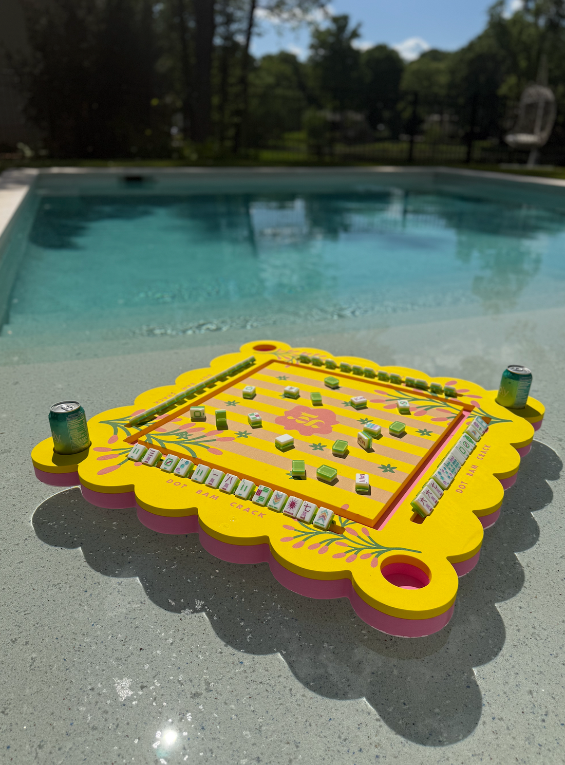 Floating Mahjong Tile Mat in Palm Springs Yellow
