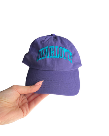 Charlotte Block Hat in Teal and Purple