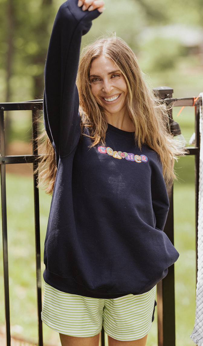 Teacher Embroidered Sweatshirt