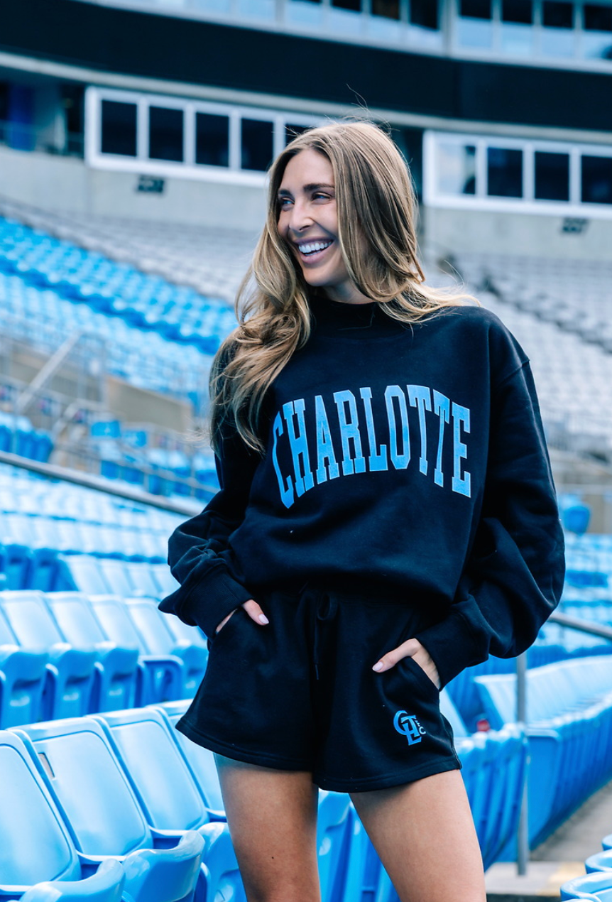 Charlotte FC x Girl Tribe Block Mock Neck in Black