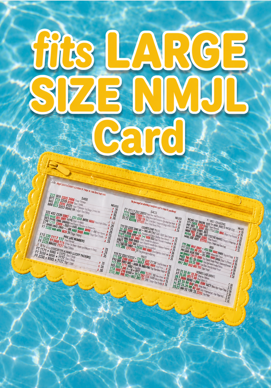 Splash-Proof Mahjong Card Holder for Pool Mahjong - Yellow Scallops LARGE SIZE