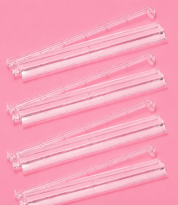 Clear Mahjong Tile Racks Racks with Pushers Set of 4, 17.5"W