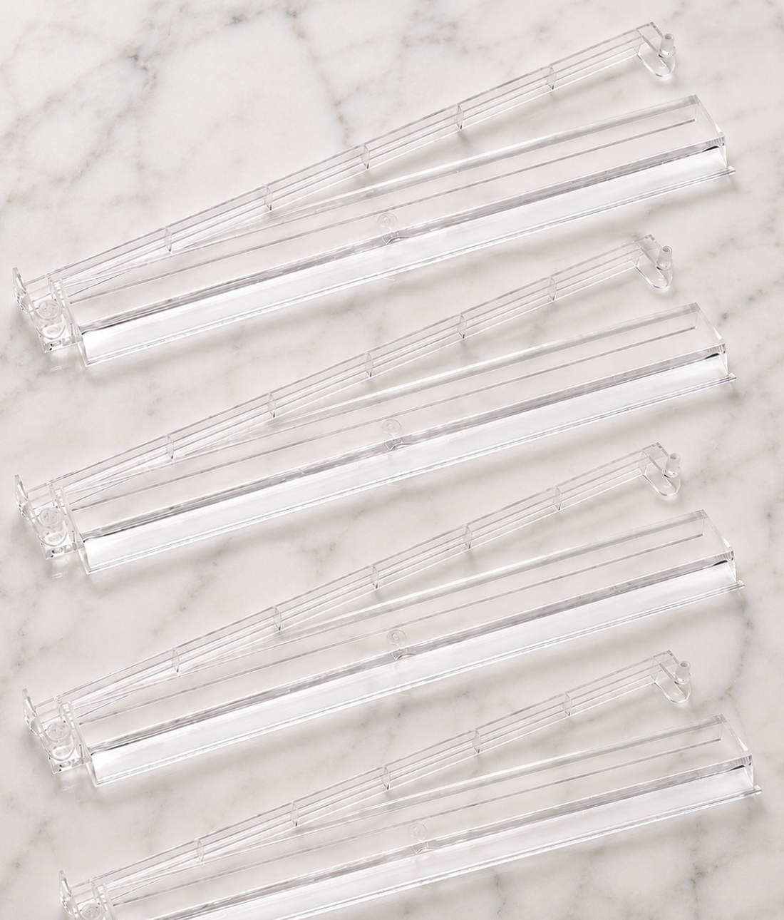 Clear Mahjong Tile Racks Racks with Pushers Set of 4, 17.5"W