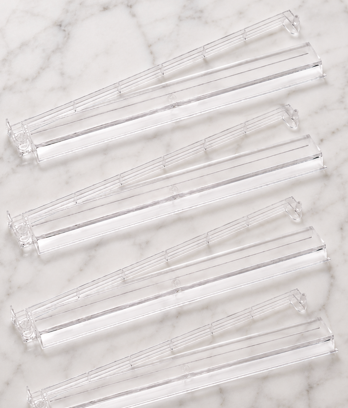 Clear Mahjong Tile Racks Racks with Pushers Set of 4, 17.5"W