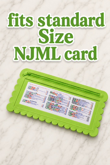 Splash-Proof Mahjong Card Holder for Pool Mahjong - Green Scallops STANDARD SIZE