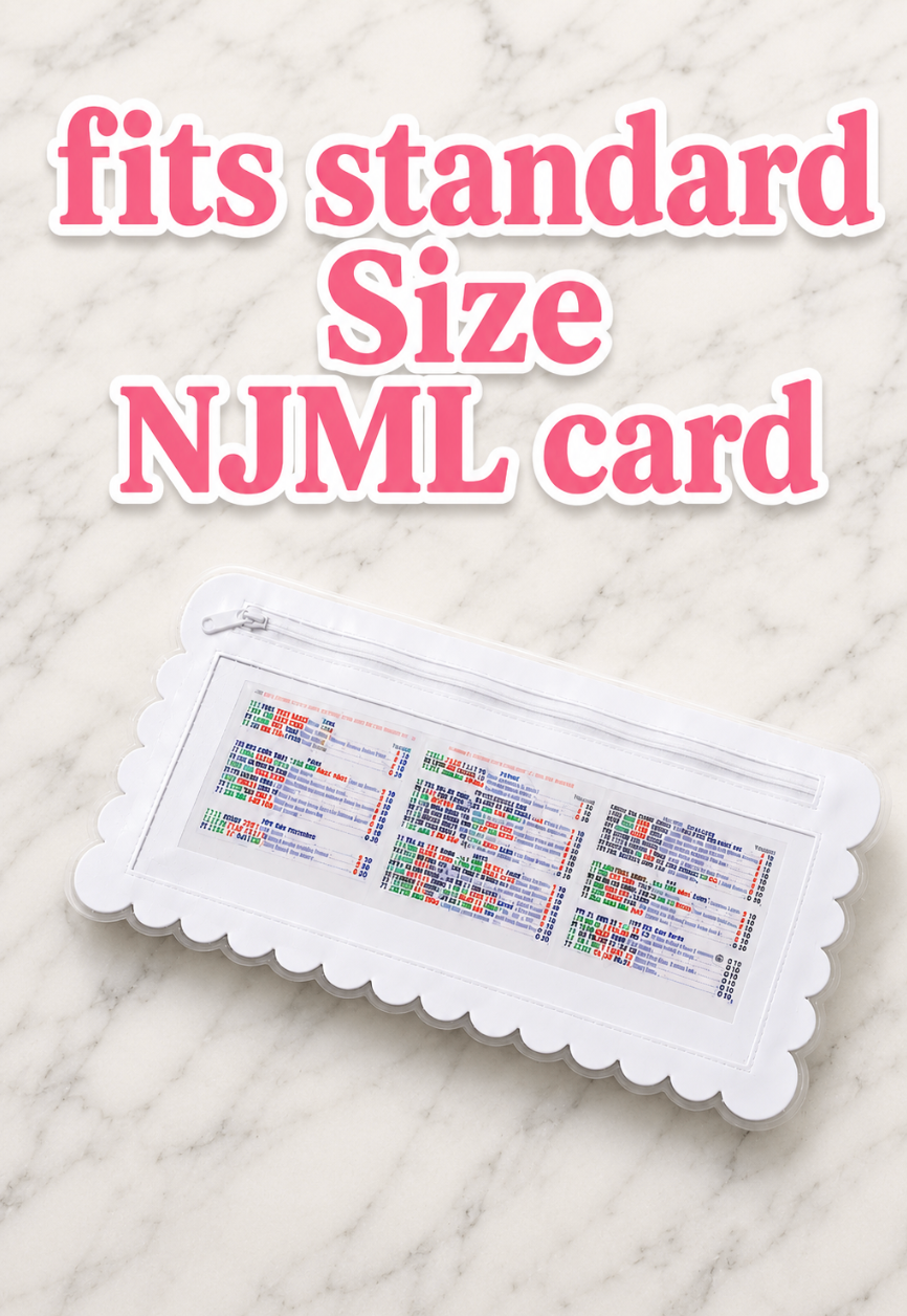 Splash-Proof Mahjong Card Holder for Pool Mahjong - White Scallops STANDARD SIZE