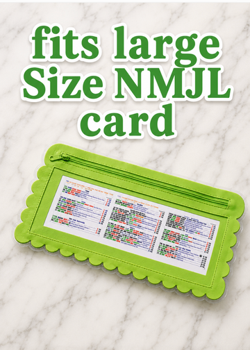 Splash-Proof Mahjong Card Holder for Pool Mahjong - Green Scallops LARGE SIZE
