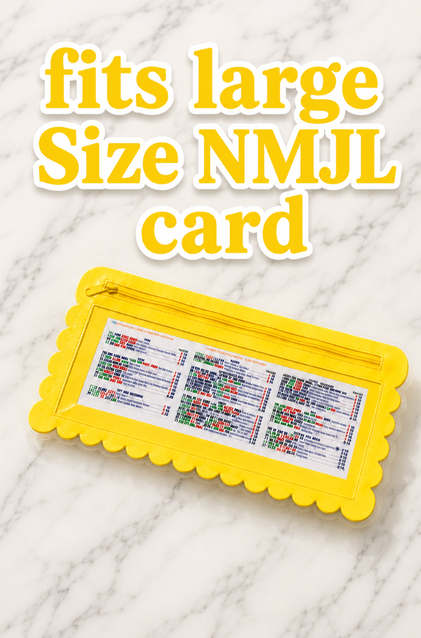 Splash-Proof Mahjong Card Holder for Pool Mahjong - Yellow Scallops LARGE SIZE