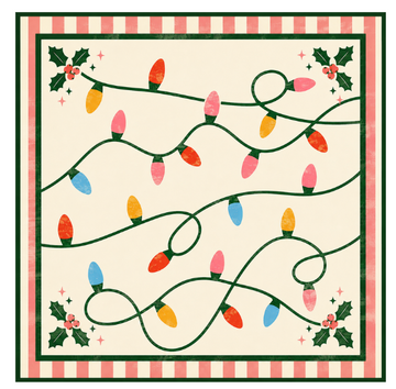 Holiday Lights Christmas Needlepoint Mahjong Mat