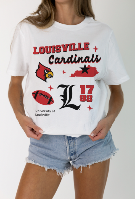 University of Louisville Campus Collage Boxy Crop Tee
