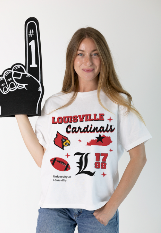 University of Louisville Campus Collage Boxy Crop Tee