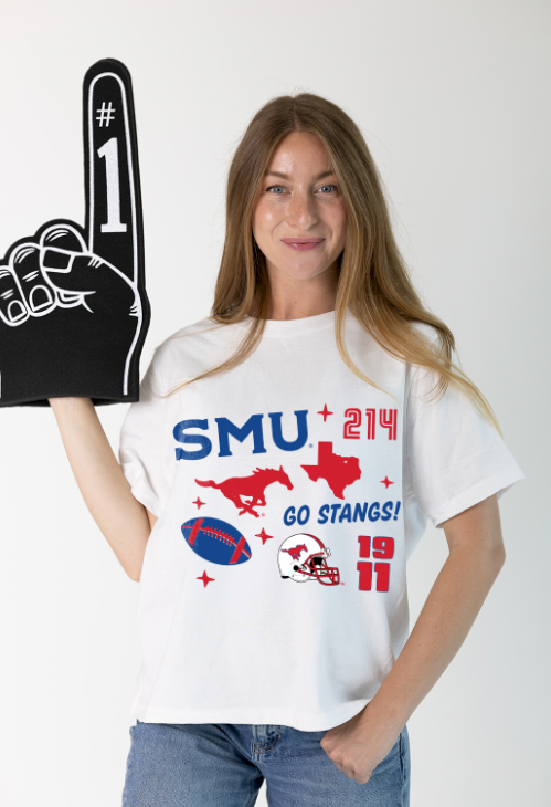 Southern Methodist University Campus Collage Boxy Crop Tee