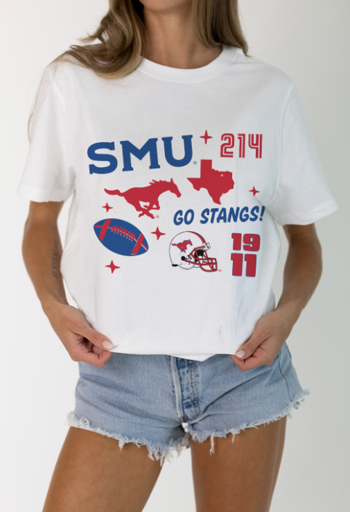Southern Methodist University Campus Collage Boxy Crop Tee