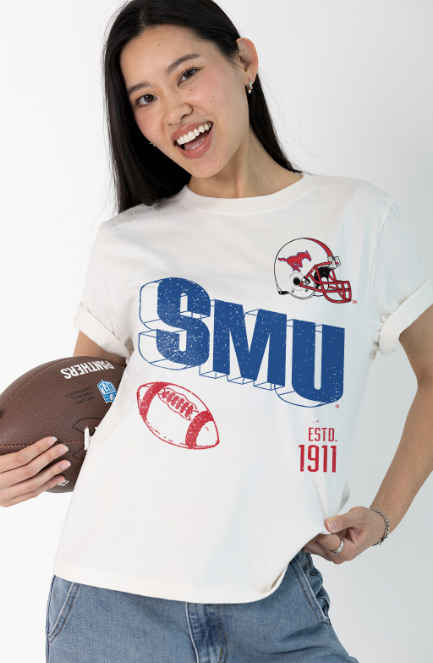 Southern Methodist University Vintage Womens Letter Tee