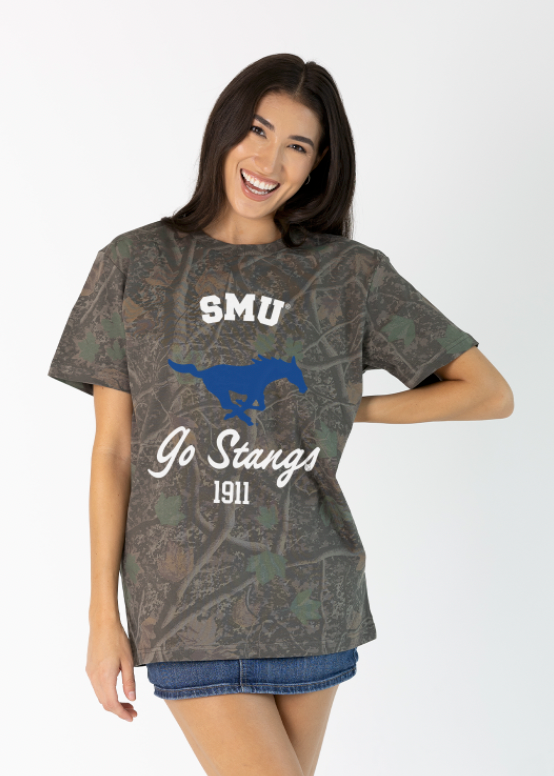 Southern Methodist University Tee in Darkwood Camo