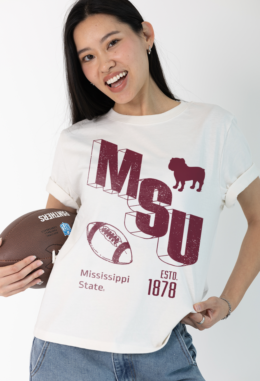 Mississippi State Campus Women's Crop Tee