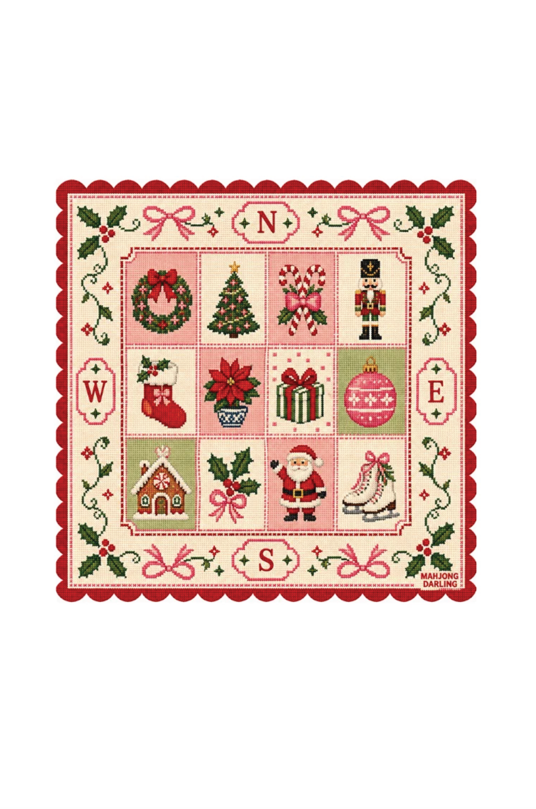 Christmas Needlepoint Mahjong Mat