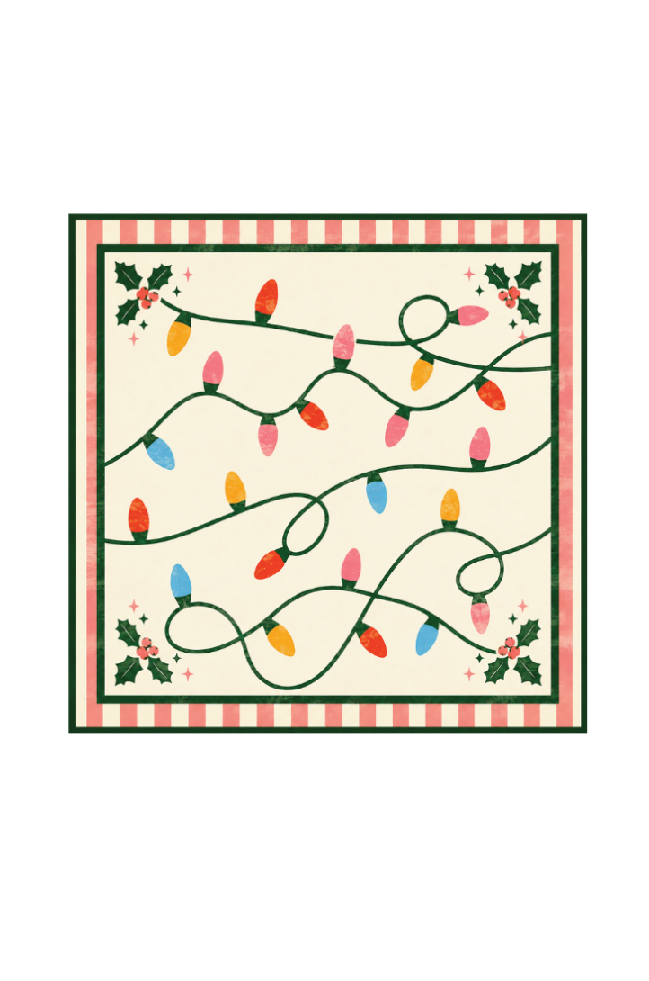 Holiday Lights Christmas Needlepoint Mahjong Mat