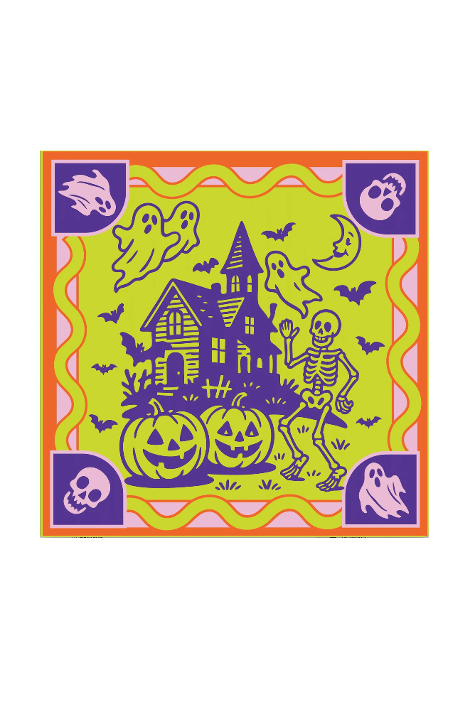 Ghostly Mansion Halloween Mahjong Mat