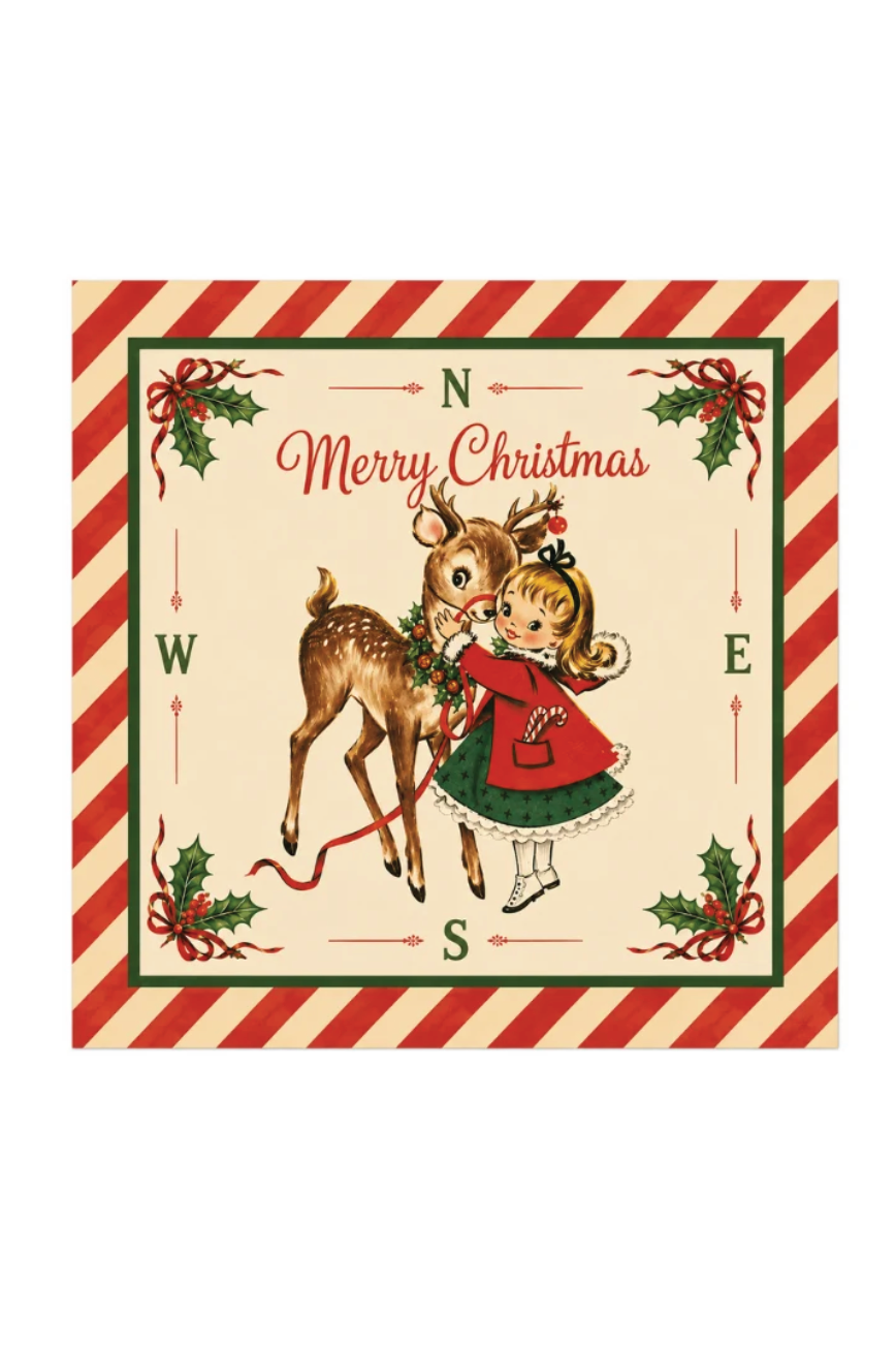 Vintage Christmas Holiday Mahjong Mat