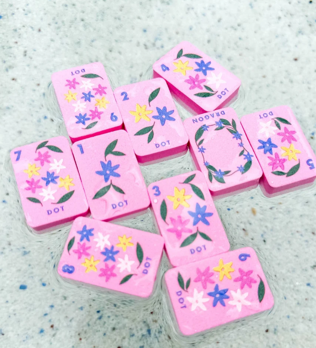 Yellow Floating Mahjong Mat + Tile Bundle for the Pool