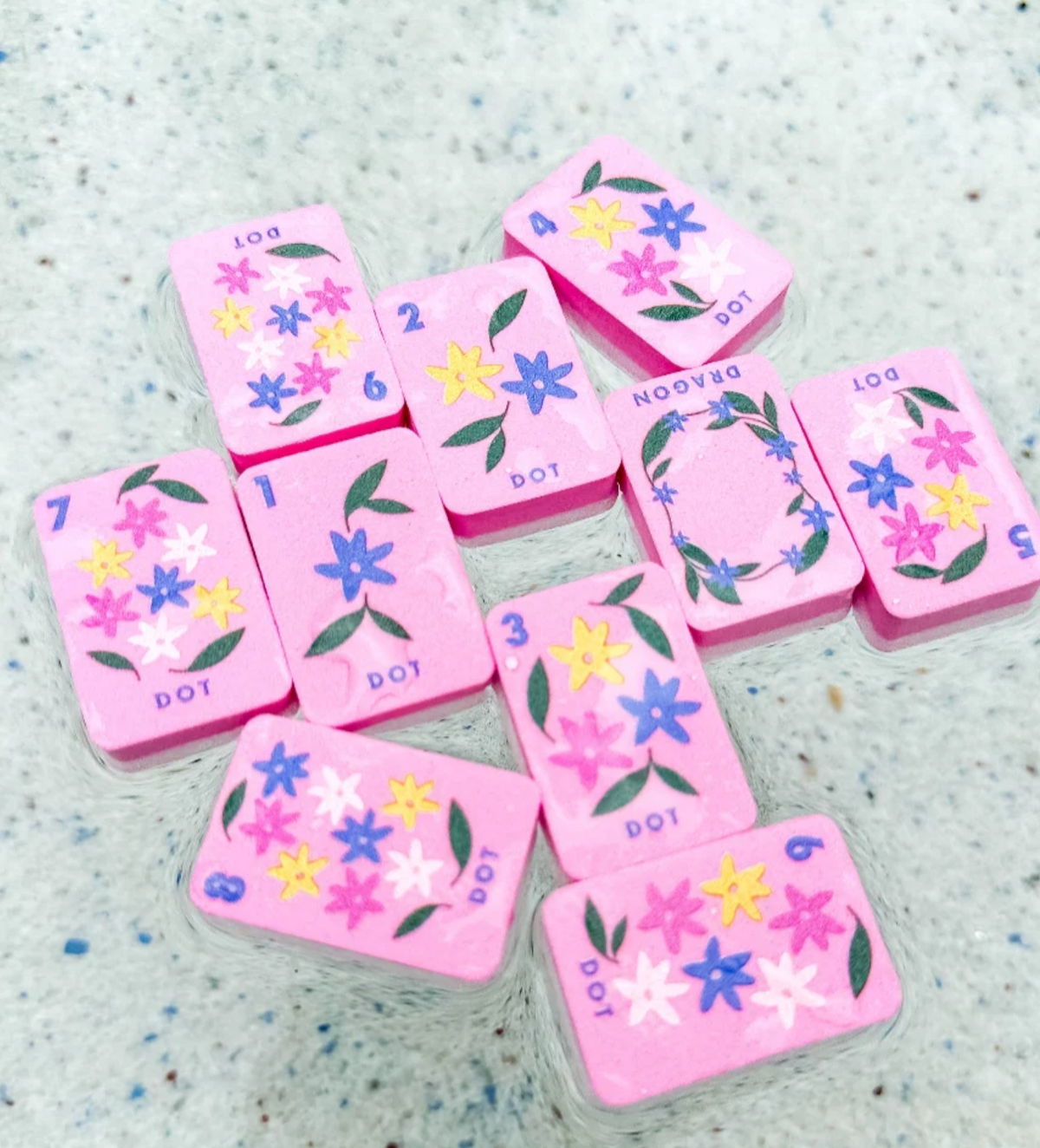 Yellow Floating Mahjong Mat + Tile Bundle for the Pool