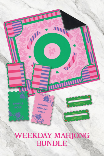 Weekday Stripes Mahjong Mat, Shuffler and Line Finder Bundle