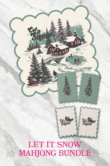 Let it Snow Holiday Mahjong Mat and Shuffler Bundle