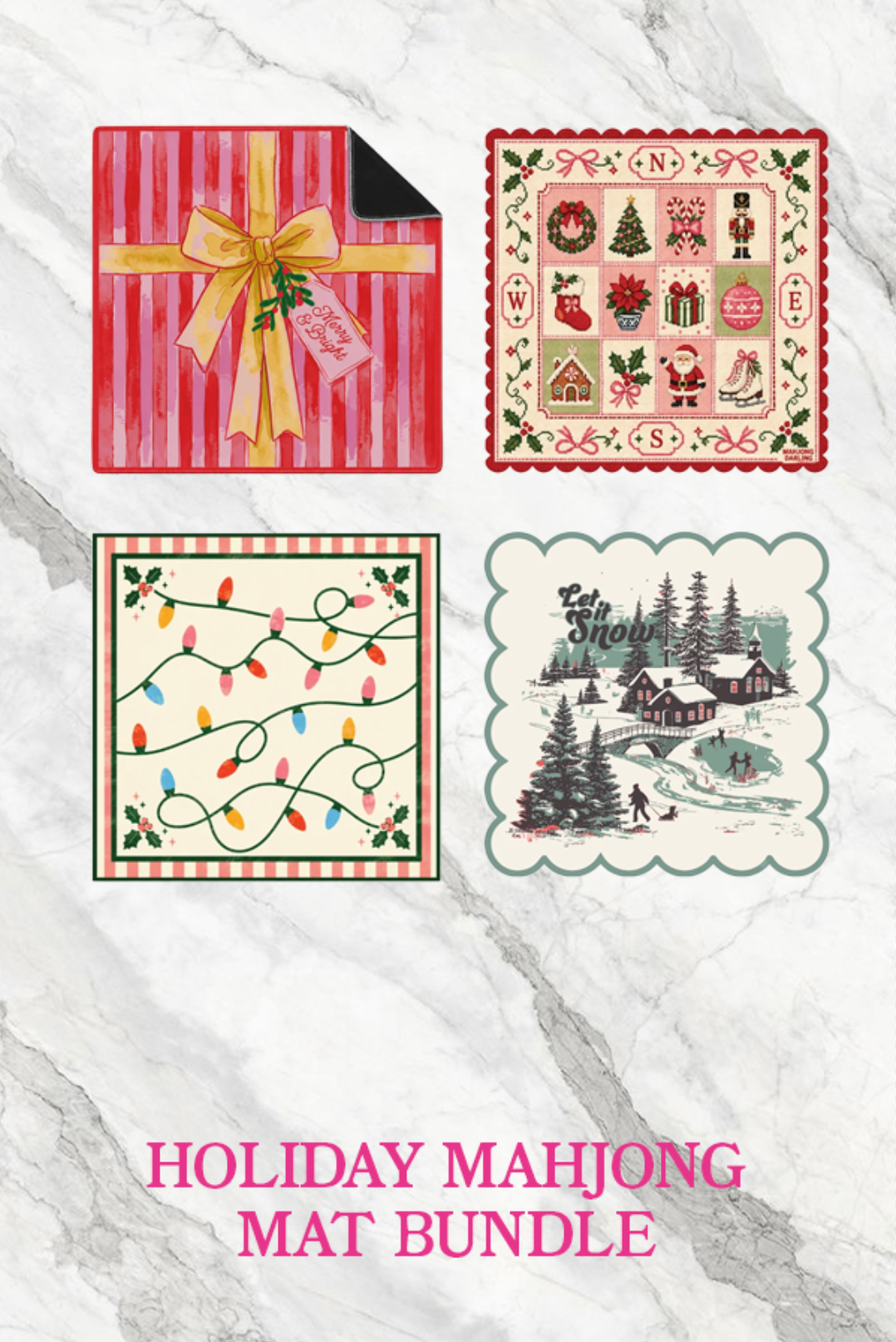 Holiday + Christmas Mahjong Mat Bundle