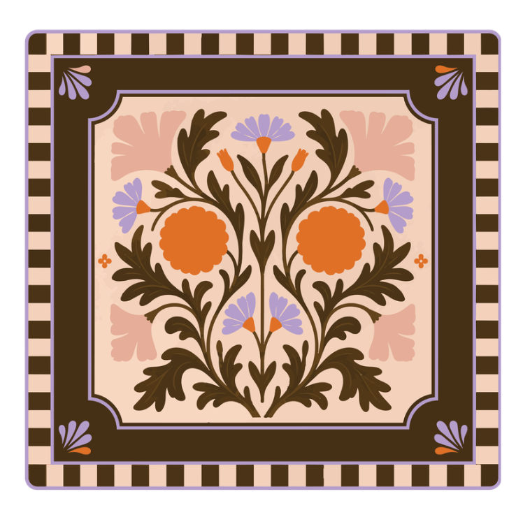 Daydream Floral Lavender Acrylic Mahjong Tiles