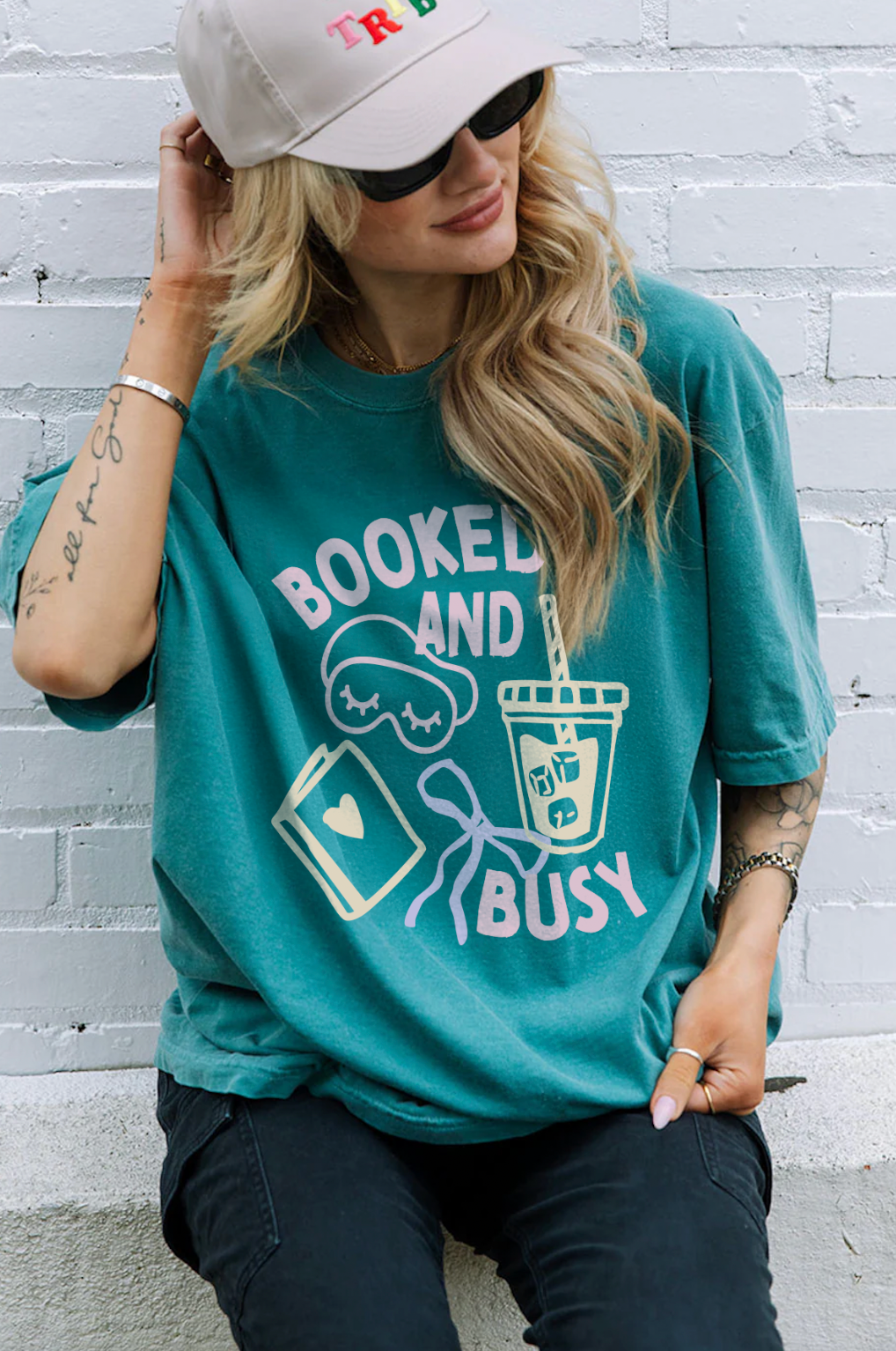 Booked And Busy Tee- Girl Tribe Co. Booktok and Coffee Club 