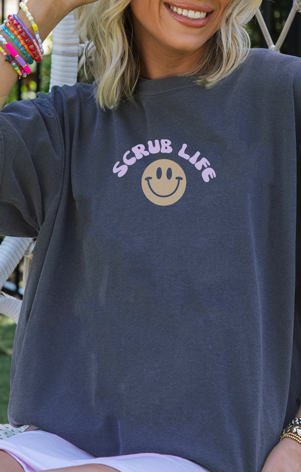 Scrub Life Smiley Tee- Girl Tribe Co. Healthcare, Nurse, Doctor 
