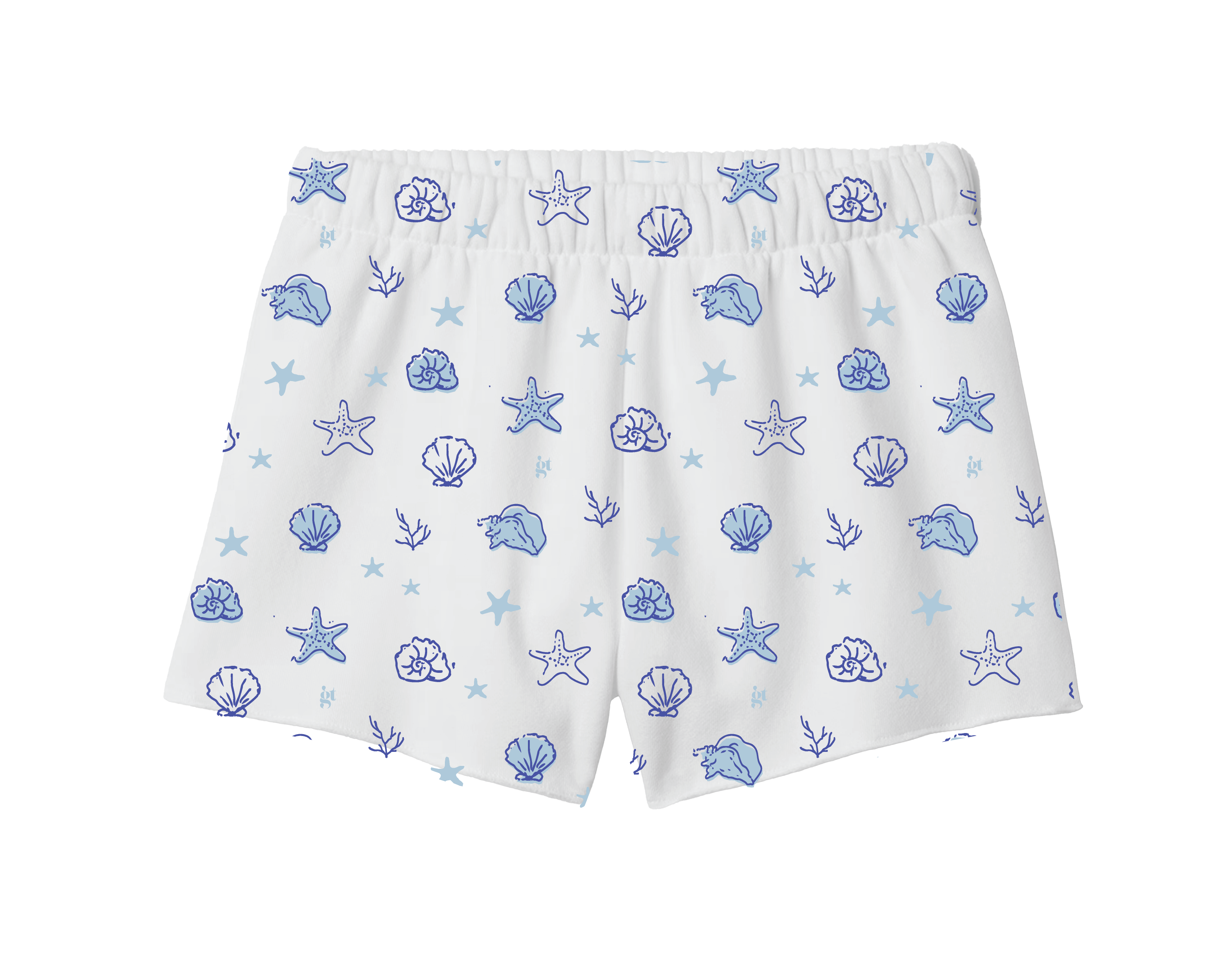 Girl Tribe Co She Sells Sea Shells Pattern Sweat Shorts
