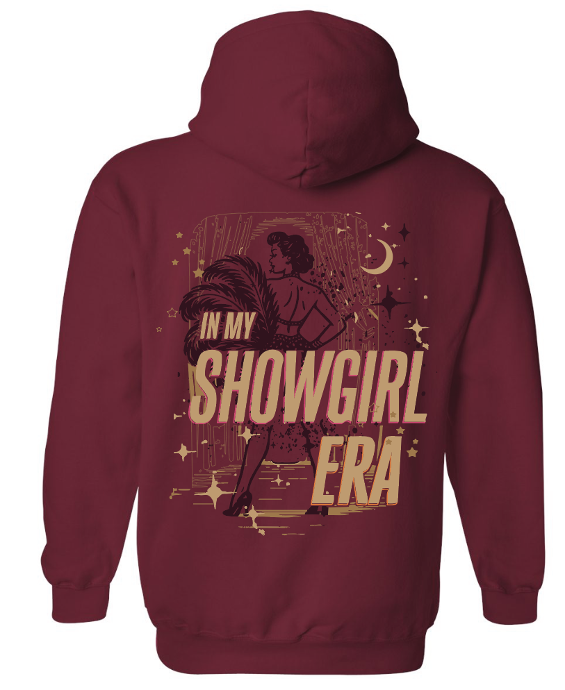 Showgirl Era Hoodie in Maroon - back