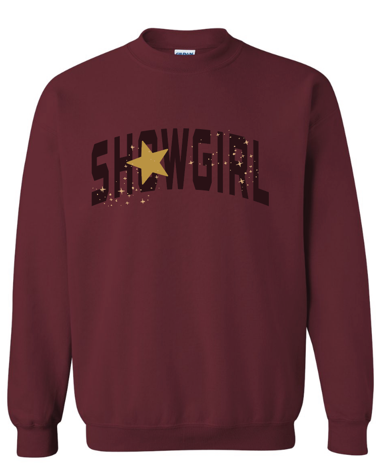Showgirl Star Sweatshirt in Maroon