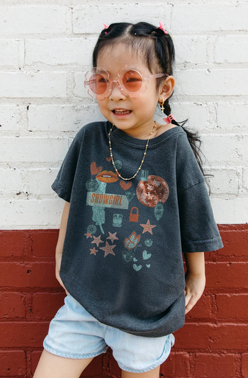 Youth Showgirl Collage Tee in Pepper