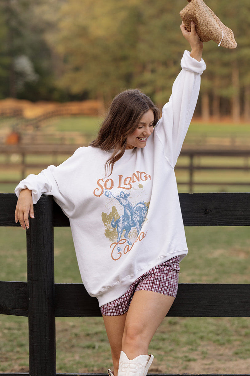 So Long Cowgirl Sweatshirt- Girl Tribe Co. Long Live Cowgirls 