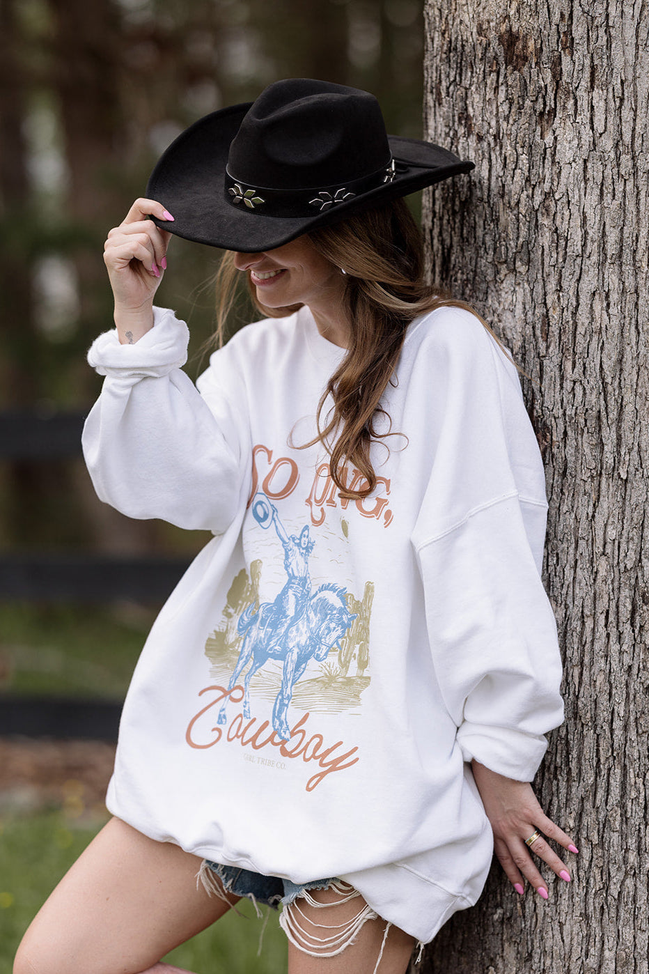 So Long Cowgirl Sweatshirt- Girl Tribe Co. Long Live Cowgirls 