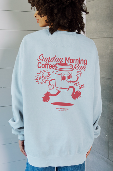 Sunday Coffee Run Sweatshirt- Girl Tribe Co. Booktok and Coffee Club 
