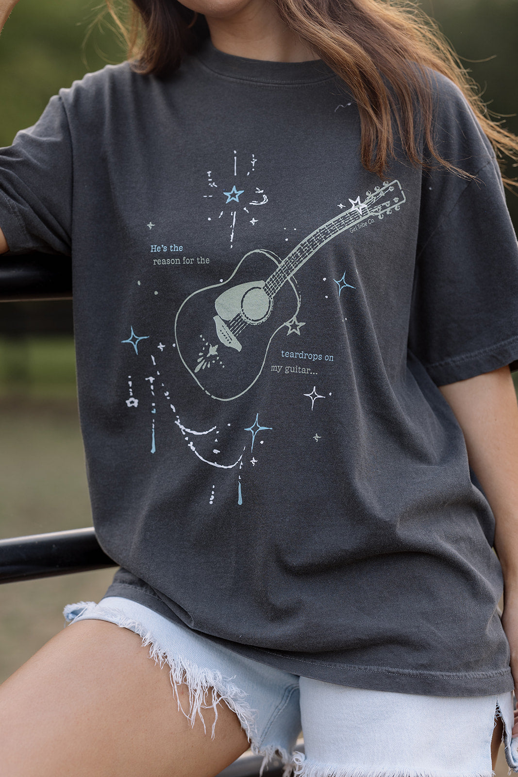 Teardrops On My Guitar Tee- Girl Tribe Co. Long Live Cowgirls 